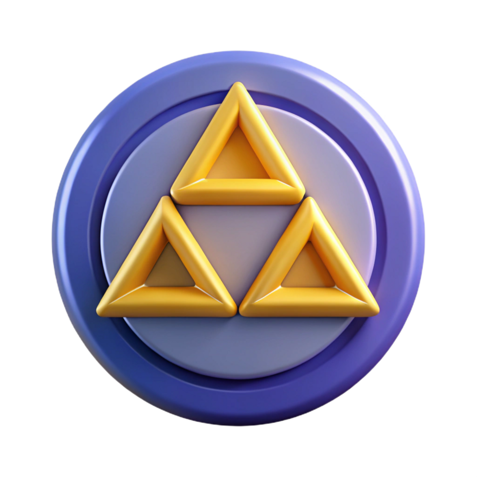 dazzling quintessential Circular logo with three intersecting triangles. Symmetrical design, flat color, clean lines with Scalable Design. png