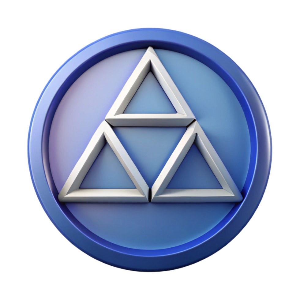 pristine peaceful tropical Circular logo with three intersecting triangles. Symmetrical design, flat color, clean lines with Scalable Design. elite png