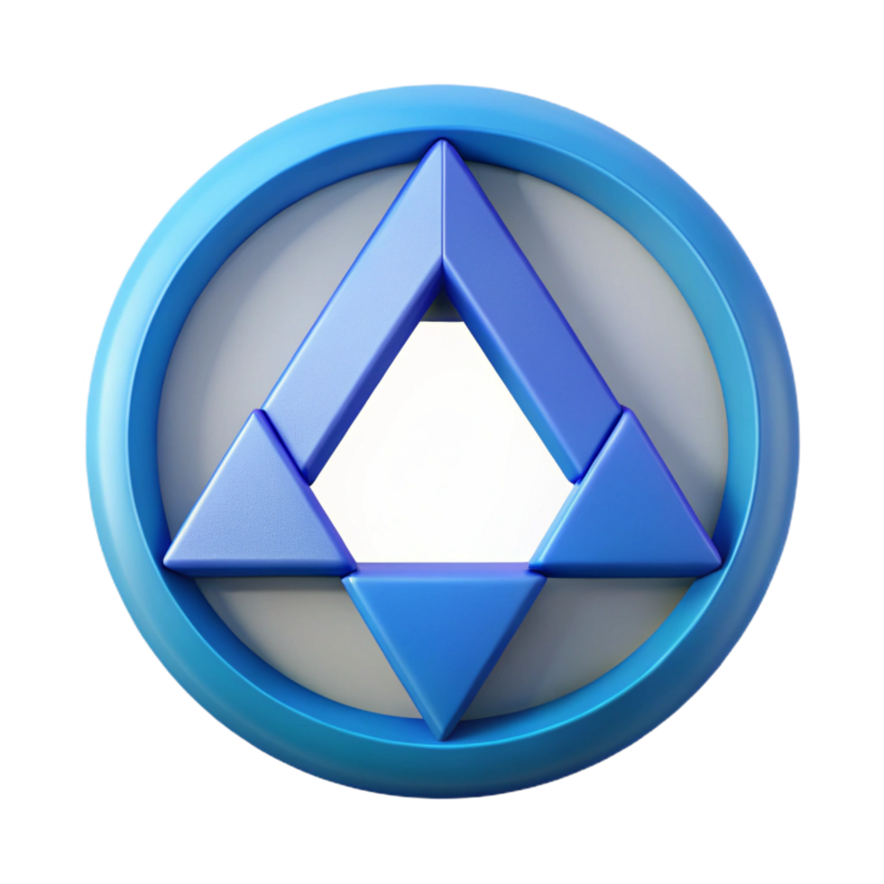 fascinating energetic nordic Circular logo with three intersecting triangles. Symmetrical design, flat color, clean lines with Scalable Design. fine detail png