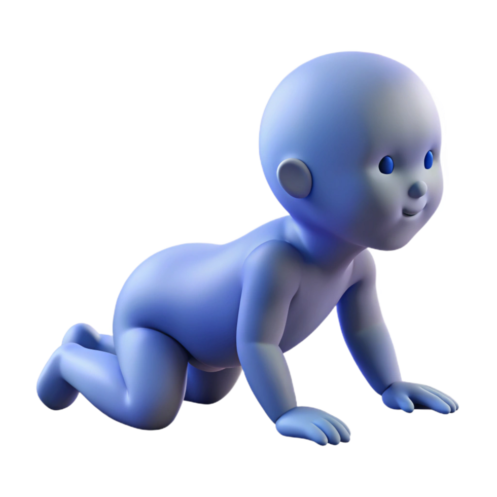 glorious bohemian Silhouette of a crawling baby. Clean lines, flat color, scalable design with professional png