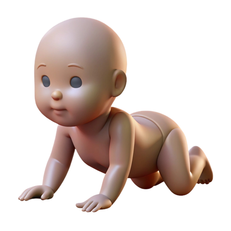 fascinating celebrated Silhouette of a crawling baby. Clean lines, flat color, scalable design with png