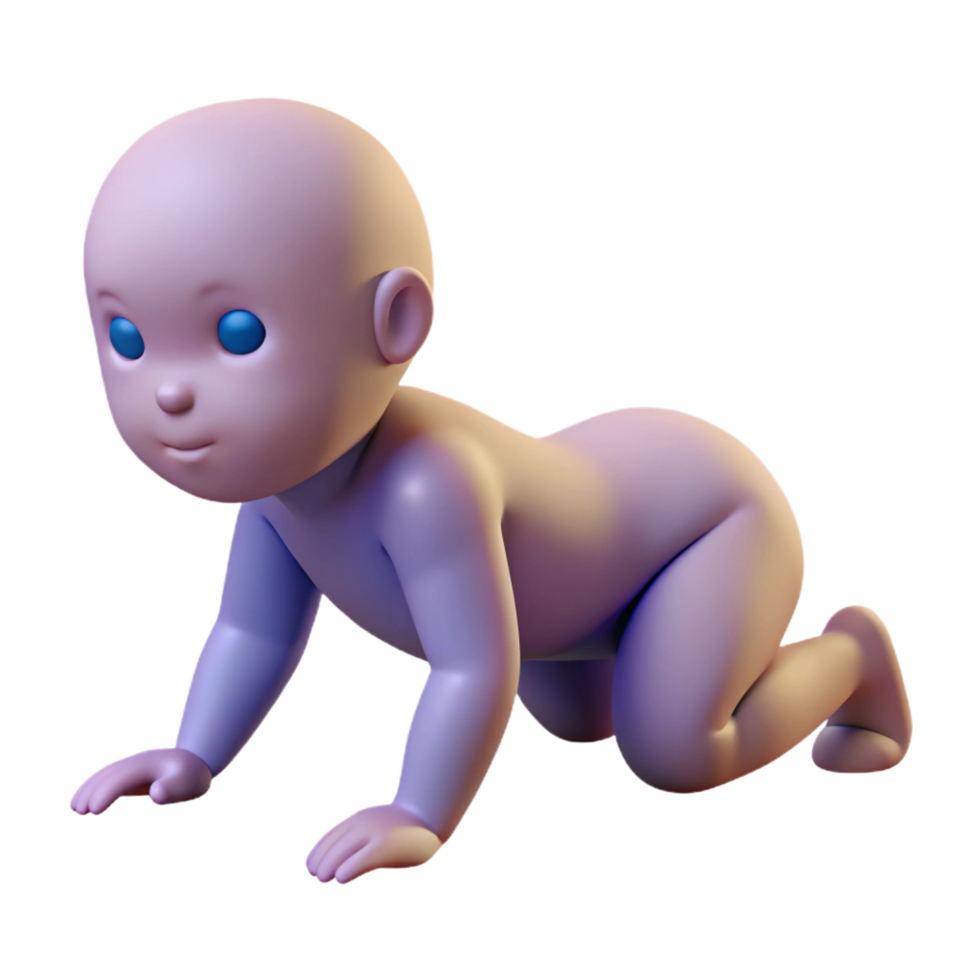 sumptuous timeless Silhouette of a crawling baby. Clean lines, flat color, scalable design with png