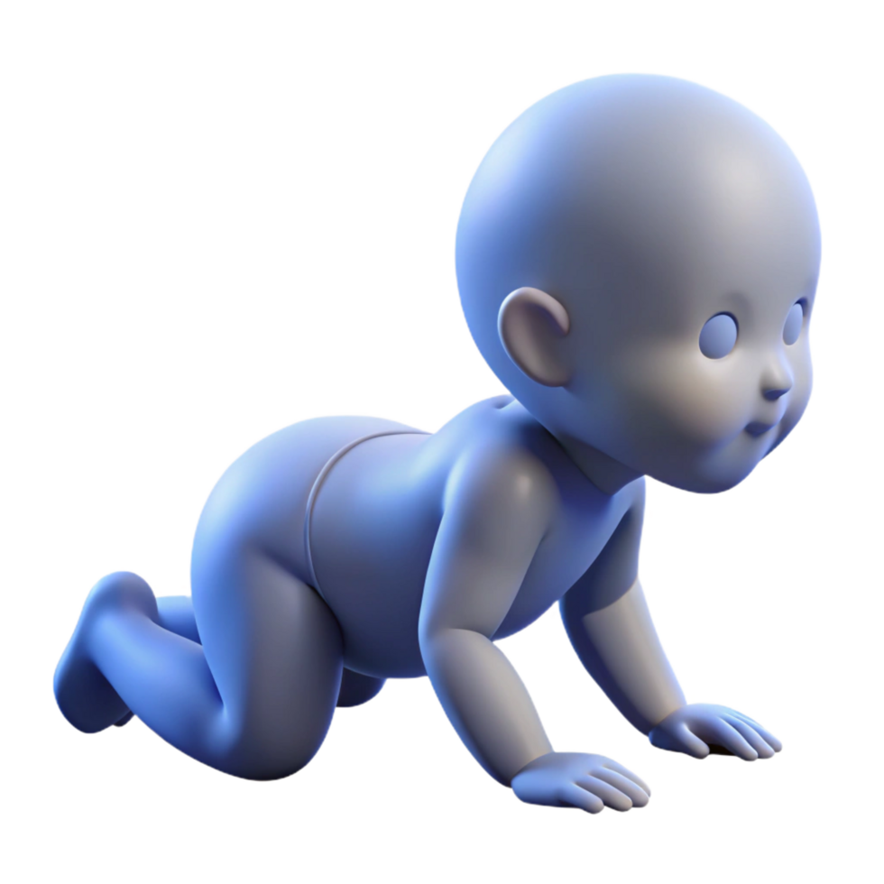 timeless baroque Silhouette of a crawling baby. Clean lines, flat color, scalable design with high quality png