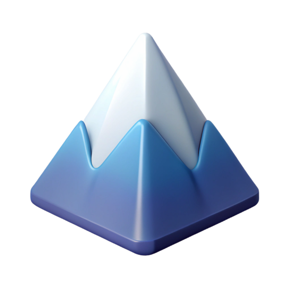 immaculate dynamic renaissance Abstract symbol resembling a mountain peak. Crisp edges, minimal design, flat color with Scalable Design. high resolution png