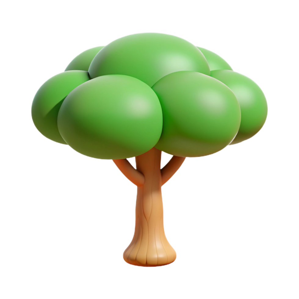 passionate enchanting A stylized tree with a circular canopy. Clean lines, flat color, with Scalable Design. professional png