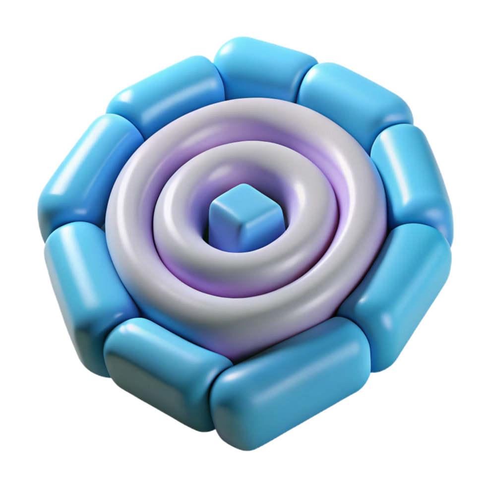 dynamic extraordinary A spiral made of connected squares. Geometric, flat color, clean lines with Scalable Design. original png
