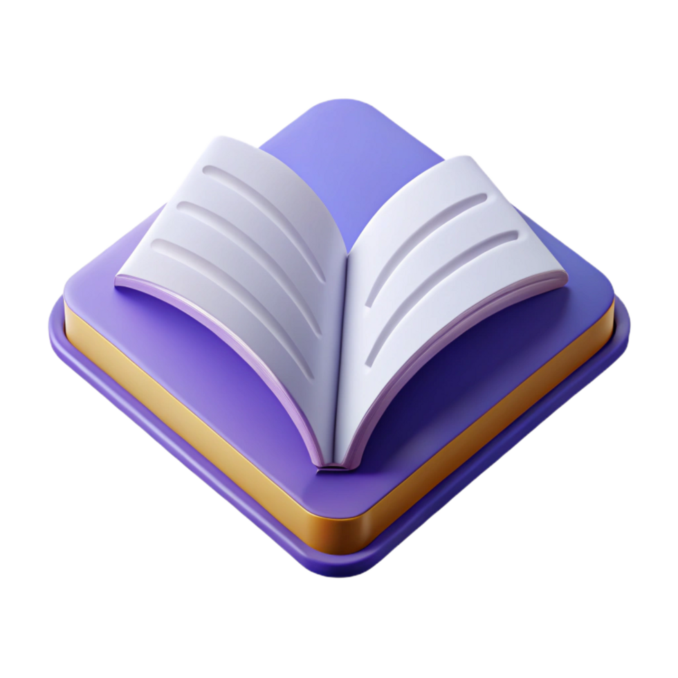 distinguished mid-century A stylized open book icon with clean lines. Flat color, scalable design, minimal with Scalable Design. fine detail png
