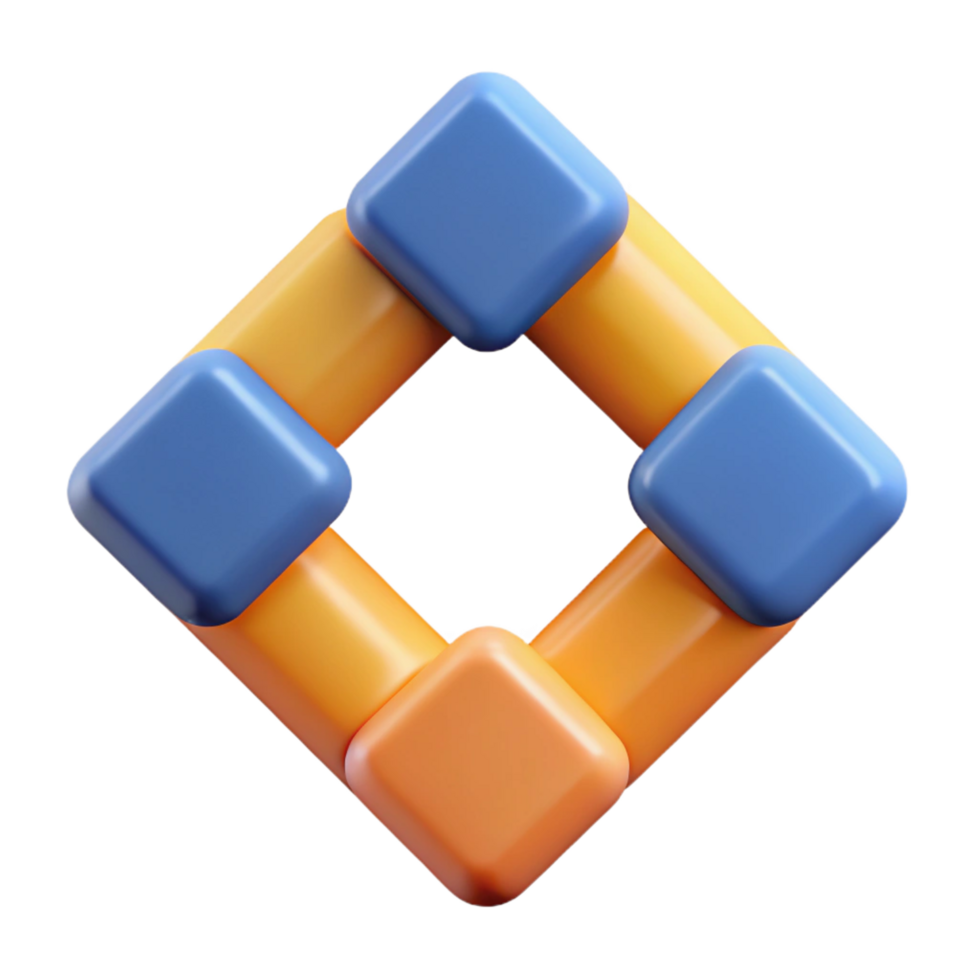 picturesque geometric Four connected squares forming a larger square. Geometric, flat color, clean lines with Scalable Design. masterfully captured png