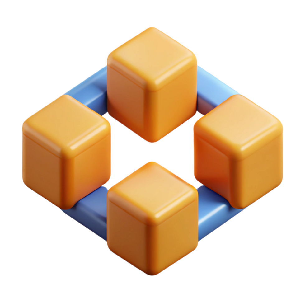 dreamy wonderful Four connected squares forming a larger square. Geometric, flat color, clean lines with Scalable Design. sharp png