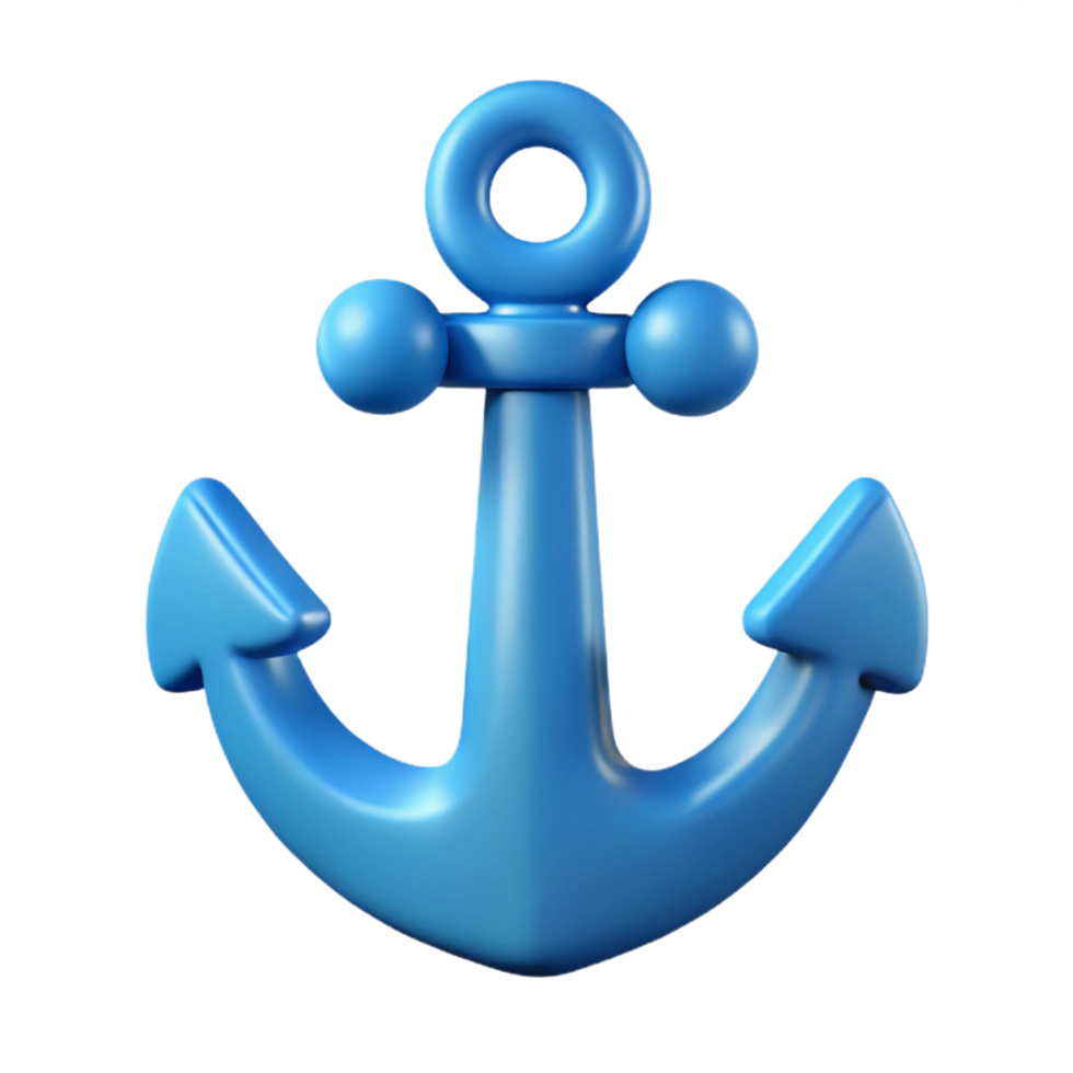 timeless geometric A stylized anchor icon with crisp edges. Minimal design, flat color, with Scalable Design. professional png