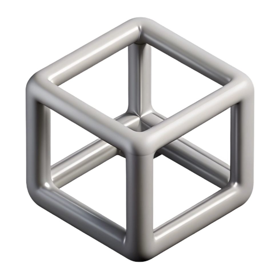hypnotic signature Geometric outline of a cube. Clean lines, with Scalable Design. png