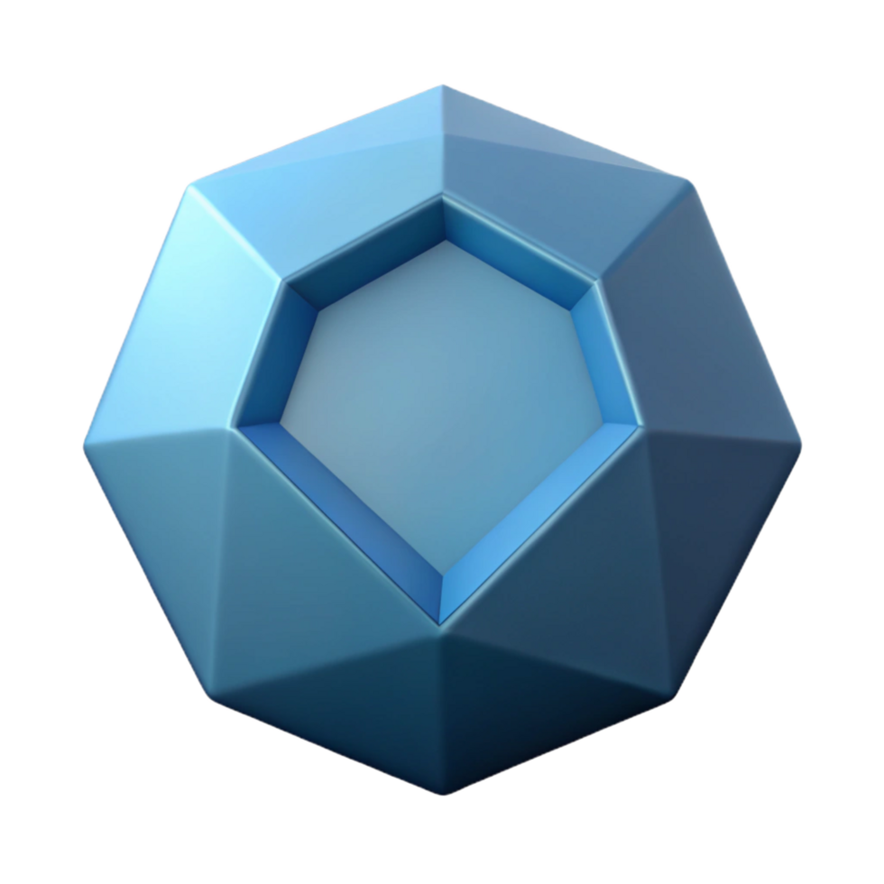 reflective radiant A geometric pentagon shape with sharp edges. Flat color, minimal design, with Scalable Design. perfect clarity png