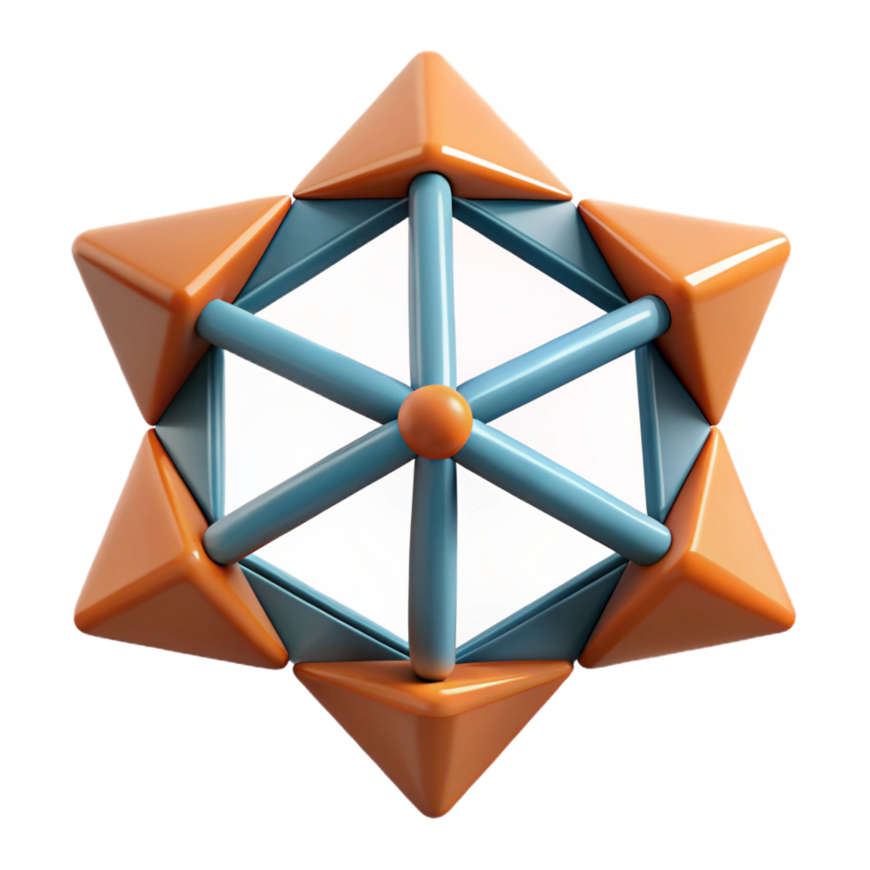 beautiful sought-after Six connected triangles radiating outwards. Clean lines, flat color, symmetrical design with Scalable Design. png