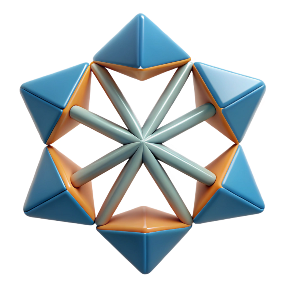 immaculate whimsical gothic Six connected triangles radiating outwards. Clean lines, flat color, symmetrical design with Scalable Design. crisp png