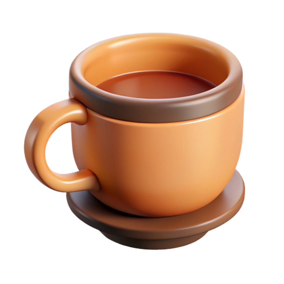 striking distinctive Flat color coffee cup with a single-weight stroke handle. with Scalable Design. png