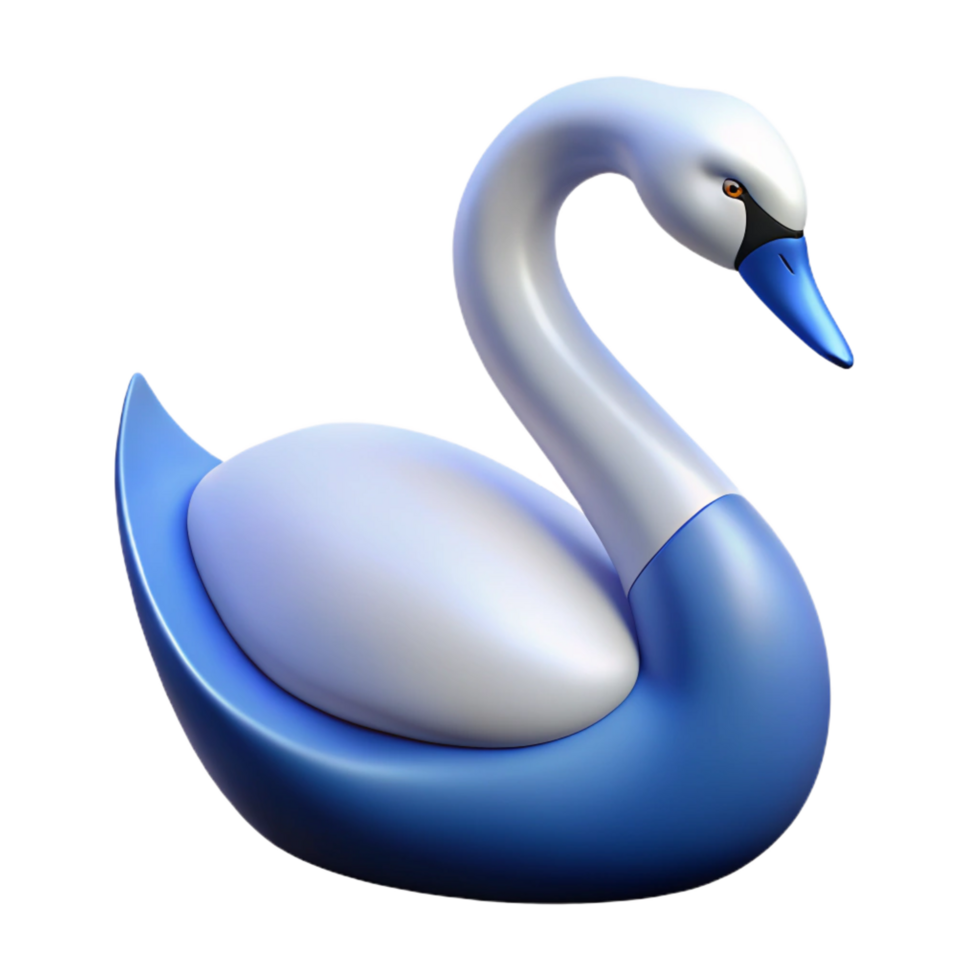 exquisite dynamic traditional Silhouette of a graceful swan. Clean lines, flat color, with Scalable Design. fine detail png