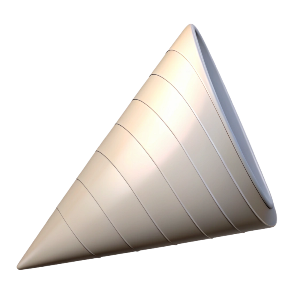 magnificent energetic industrial Geometric outline of a cone. Clean lines, with Scalable Design. 4K png