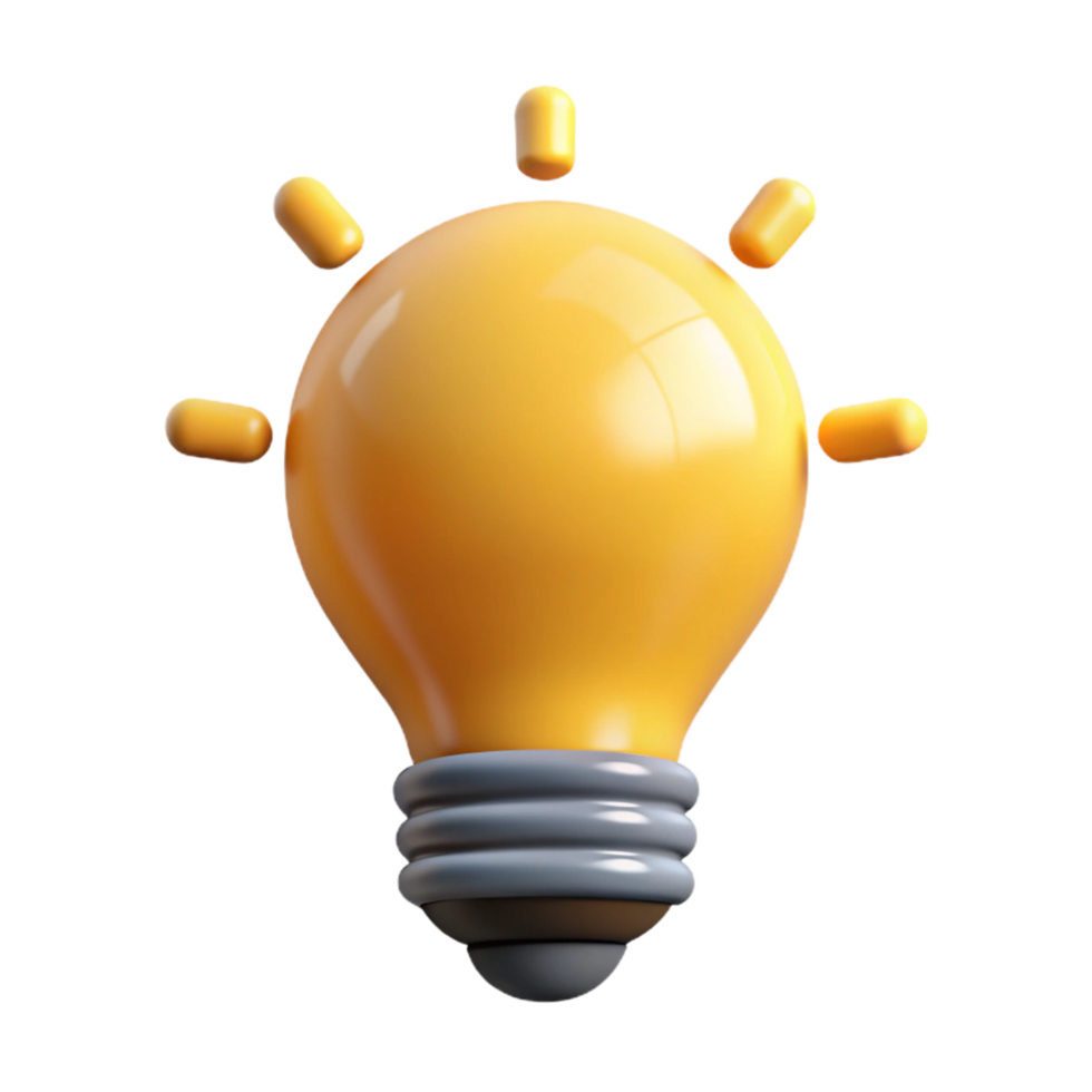 magnificent bold urban Minimal design of a lightbulb icon with flat yellow color with Scalable Design. impeccable png