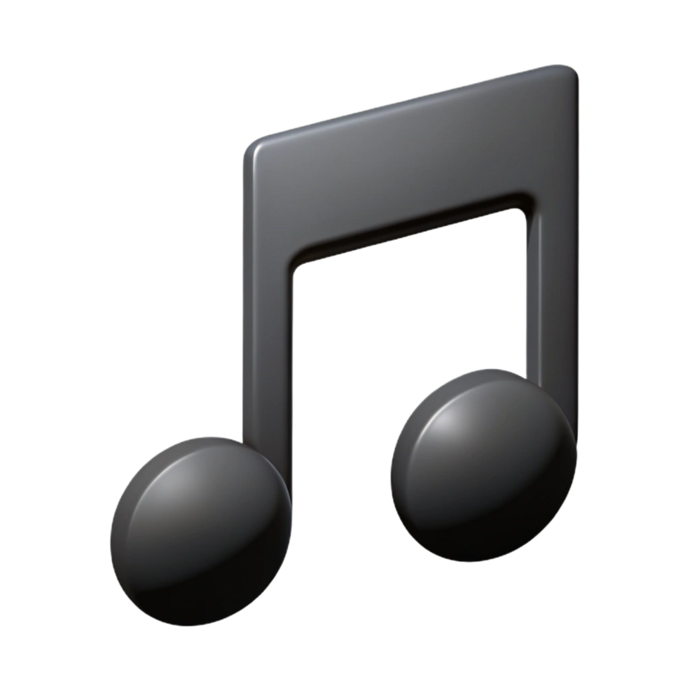 vibrant nordic Minimal design of a music note icon with flat black color with Scalable Design. 4K png