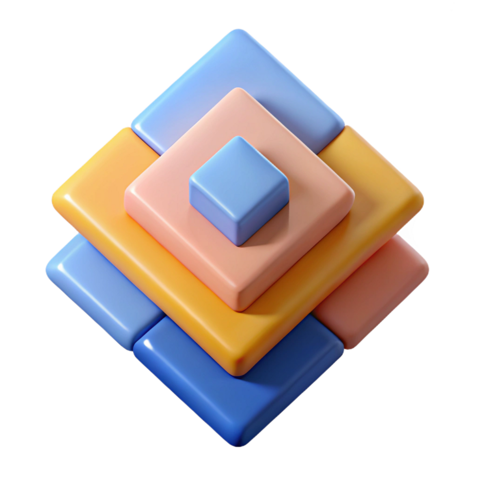 extraordinary futuristic Minimal geometric composition of overlapping squares. Flat color, crisp edges with Scalable Design. artisan png
