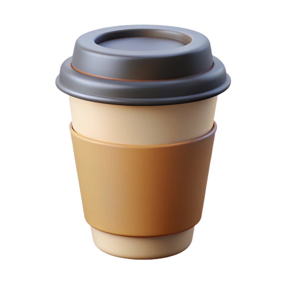 extraordinary mid-century Minimal coffee cup icon. Flat color, crisp edges, single-weight stroke with Scalable Design. sharp png