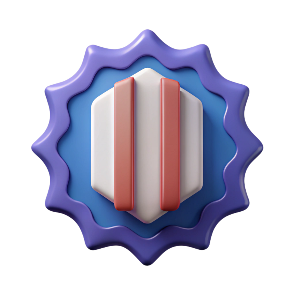 playful spectacular Badge with three vertical stripes. Single-weight stroke, scalable, minimal with Scalable Design. masterfully captured png