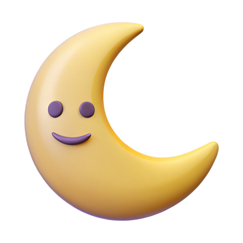 breathtaking inspired Smiling crescent moon with pointed tips. Clean lines, flat color, minimal design with Scalable Design. png