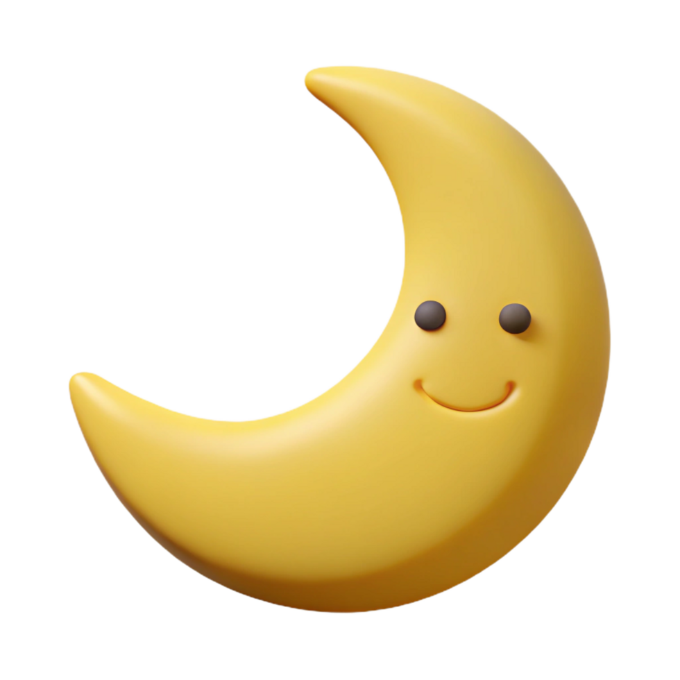 mesmerizing exceptional Smiling crescent moon with pointed tips. Clean lines, flat color, minimal design with Scalable Design. png