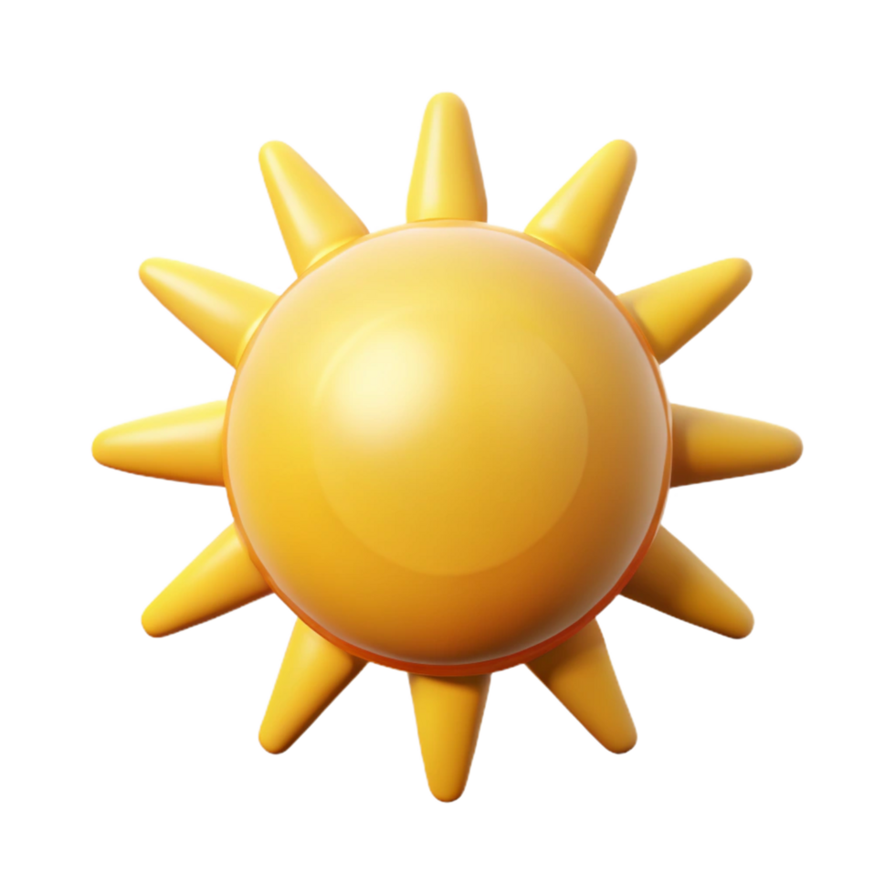 sumptuous industrial Minimal, flat color sun icon with crisp edges. Symmetrical design with Scalable Design. artisan png