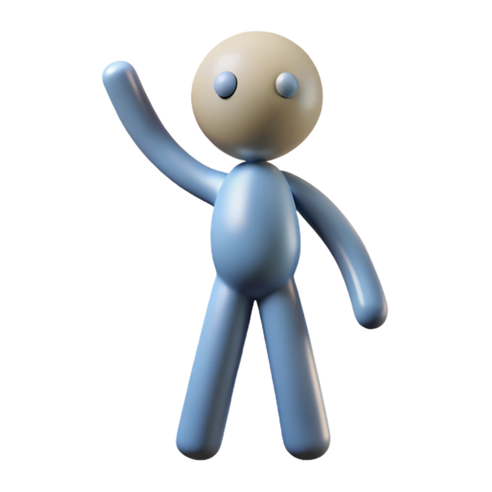 celebrated gothic Waving stick figure with circular head. Single-weight stroke, minimal design, clean lines with Scalable Design. sharp png