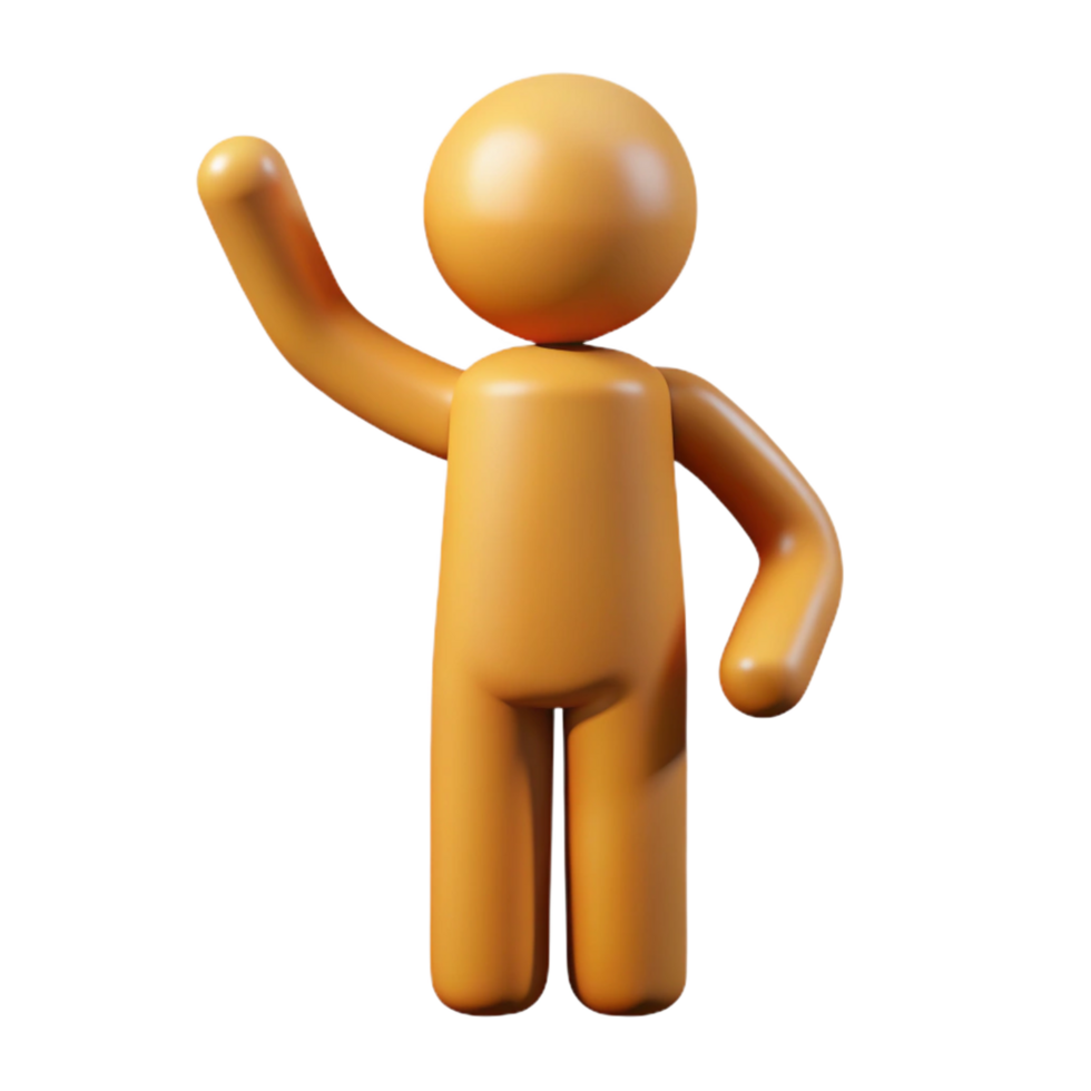 exquisite whimsical modern Waving stick figure with circular head. Single-weight stroke, minimal design, clean lines with Scalable Design. top-tier png