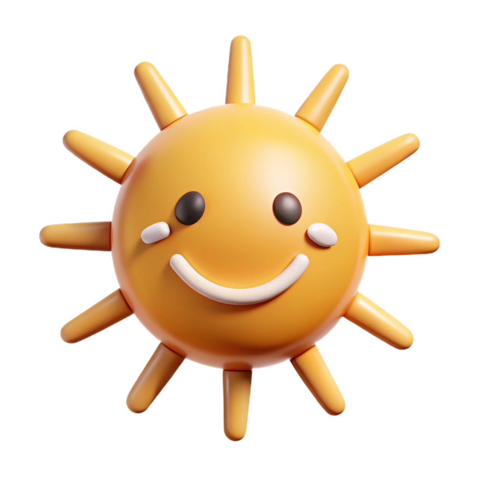 elegant traditional Smiling sun with triangular rays. Symmetrical, flat color, clean lines with Scalable Design. luxury png