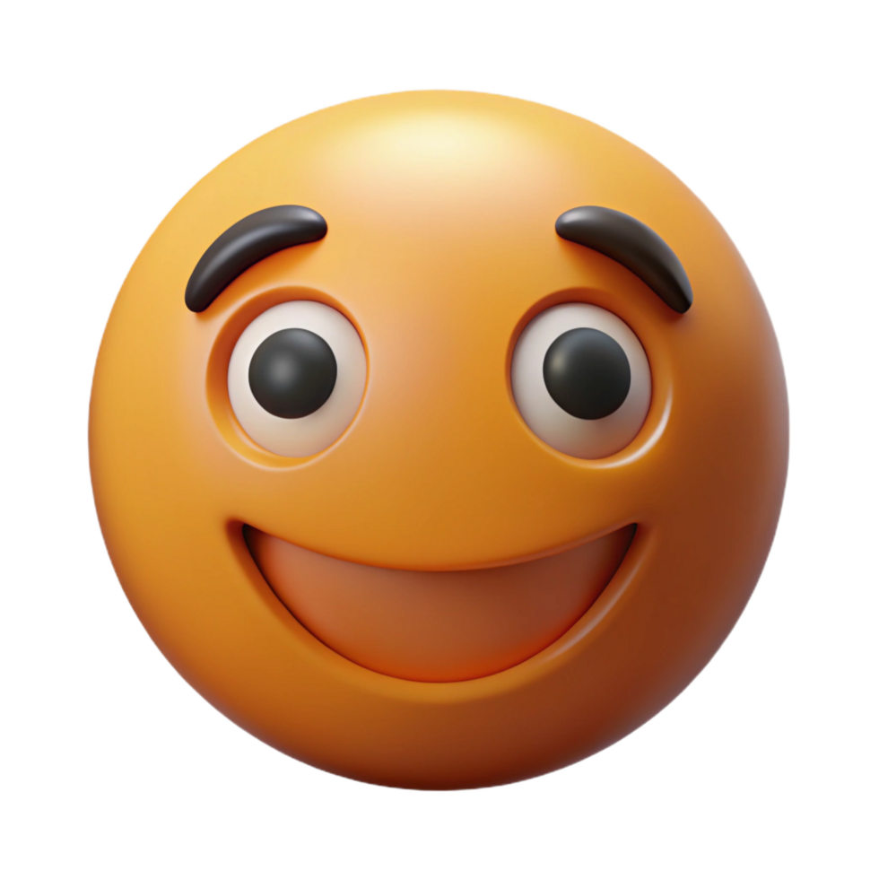 captivating acclaimed Happy face with circular eyes and a simple smile. Flat color, crisp edges, with Scalable Design. png