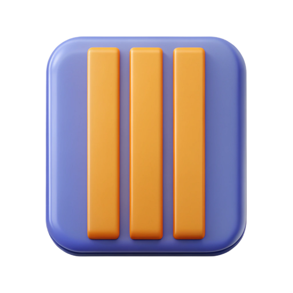 distinctive bohemian Square badge with three vertical stripes. Flat color, clean lines, minimal with Scalable Design. studio quality png