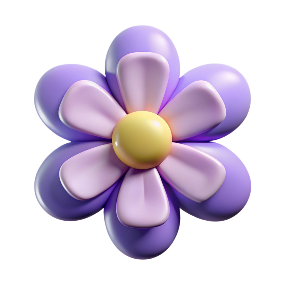 glorioso moderno flor com uma circular Centro e cinco pétalas. limpar \ limpo linhas, plano cor, fresco arestas com escalável Projeto. estúdio qualidade png