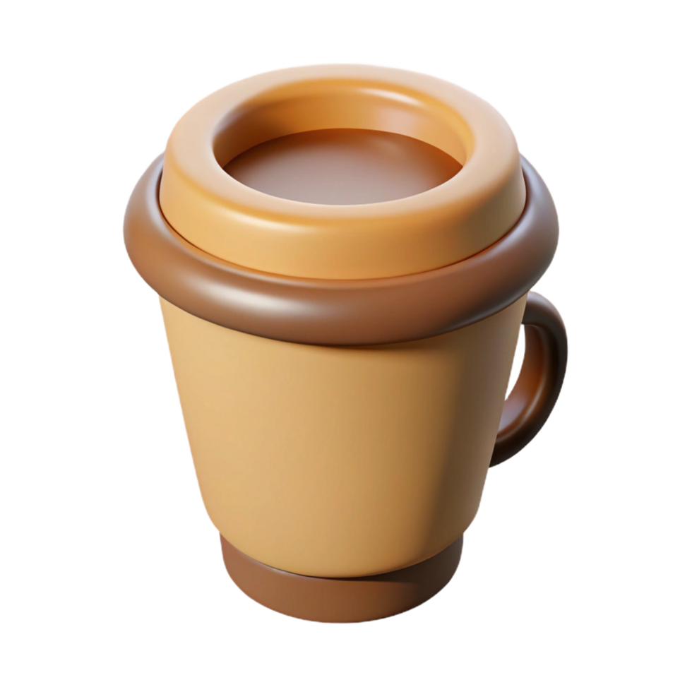 gorgeous retro Single-weight stroke outline of a coffee cup. Flat color, minimal with Scalable Design. premium png