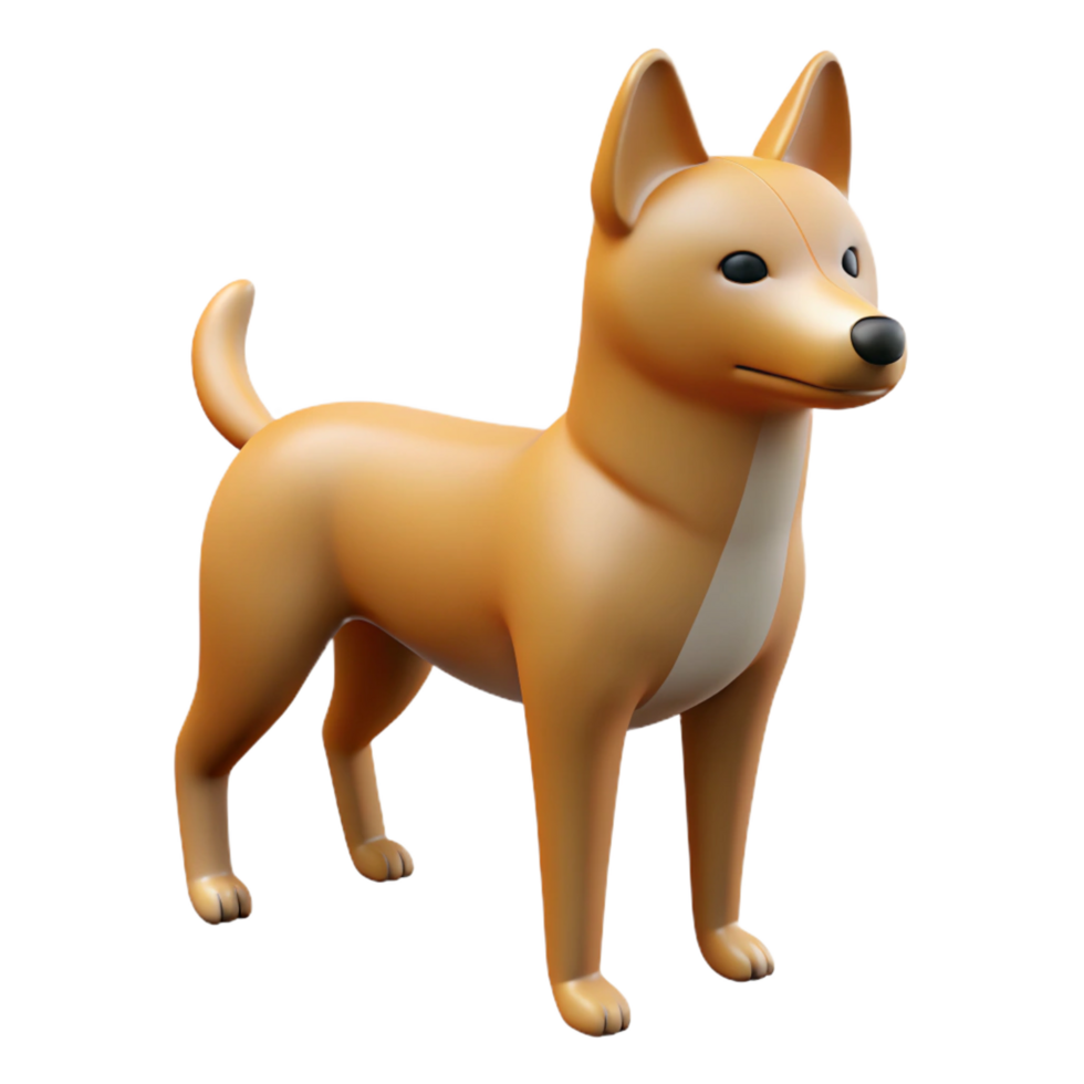 splendid mysterious victorian Simple dog with pointed ears and a tail. Crisp edges, single-weight stroke, minimal design with Scalable Design. 4K png