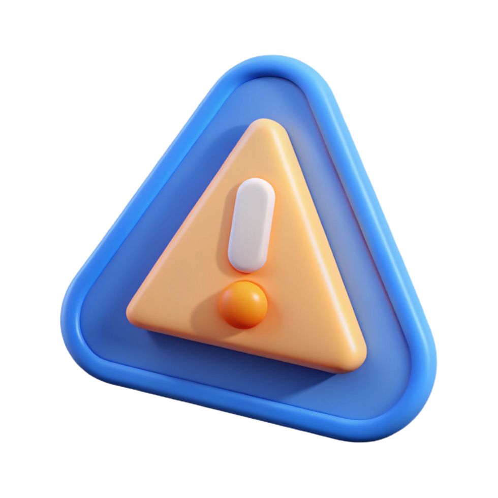 dreamy enchanting Triangular badge with an exclamation mark. Flat color, clean lines, minimal with Scalable Design. ultra HD png
