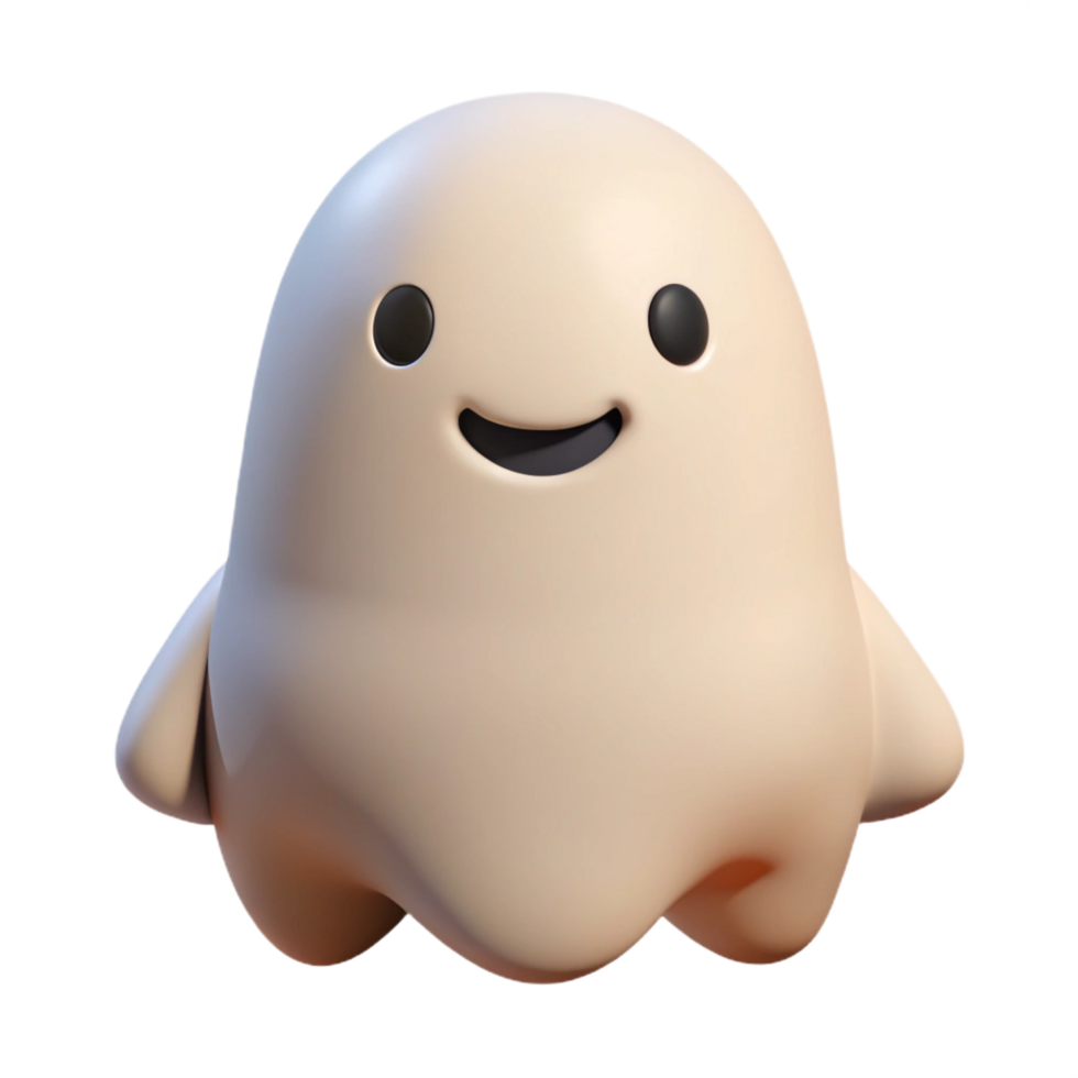 passionate radiant Smiling ghost with rounded body. Clean lines, minimal design, flat color with Scalable Design. authentic png