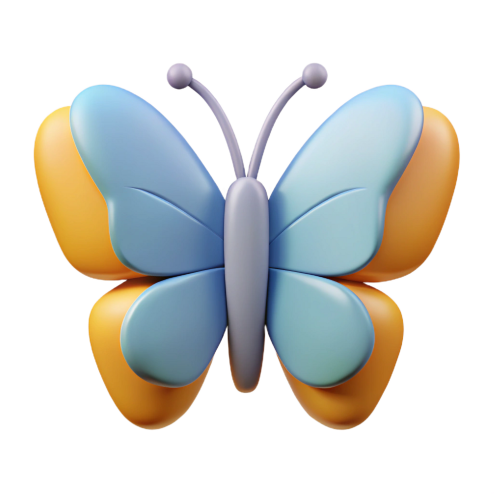 Maravilhoso inigualável simétrico borboleta com fresco arestas. mínimo, plano cor, limpar \ limpo linhas com escalável Projeto. png