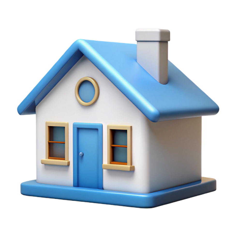 alluring joyful art deco Crisp edges illustration of a house. Minimal, clean lines, flat color, with Scalable Design. handcrafted png