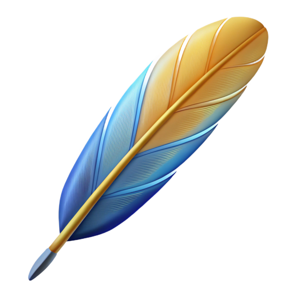 coveted mid-century Minimal line art of a feather. Single-weight stroke, flat color with Scalable Design. 8K png