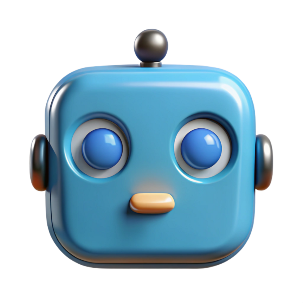 unparalleled bohemian Square robot with rounded corners and circular eyes. Single-weight stroke, minimal, with Scalable Design. original png
