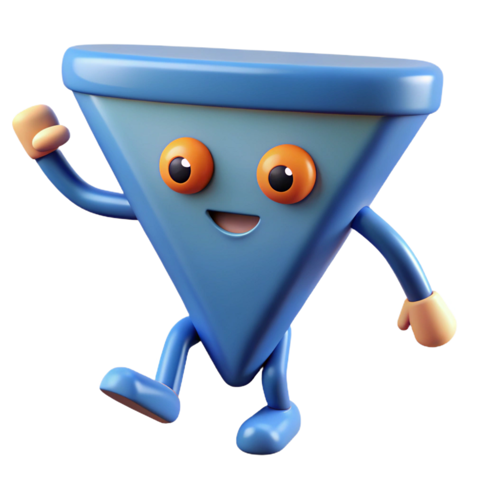 beautiful minimalist Upside-down triangle character with a curved base. Clean lines, minimal, with Scalable Design. high quality png