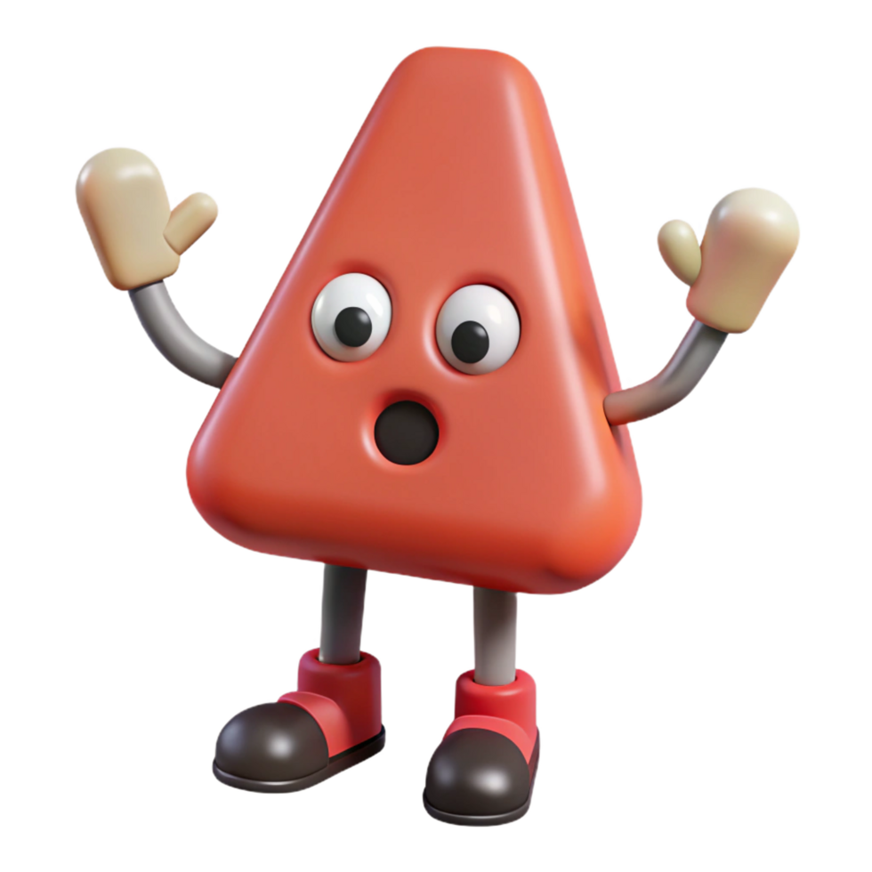 impressive unforgettable Exclamation mark character with two small feet. Flat color, minimal, with Scalable Design. png