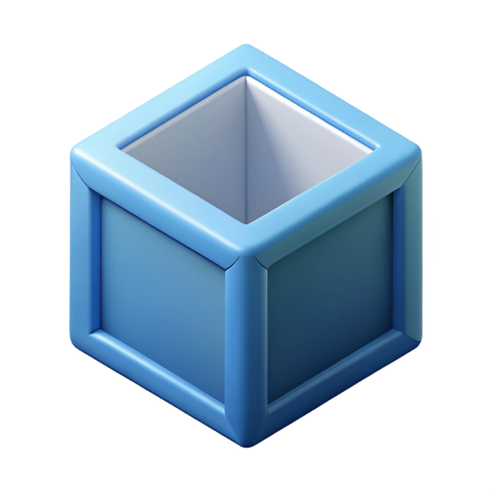 iconic contemporary Isometric cube with clean lines. Flat color, crisp edges with Scalable Design. elite png
