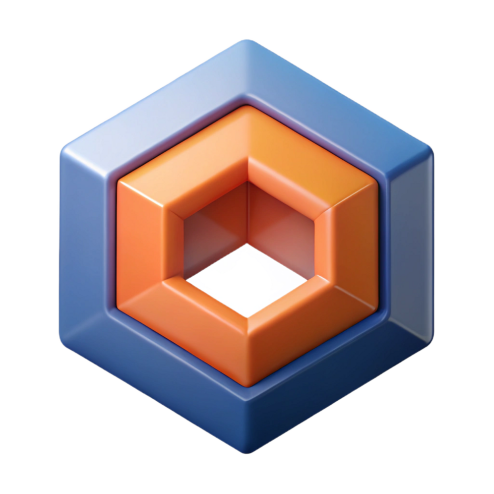 pristine tropical Geometric logo with overlapping hexagons. Flat color, crisp edges, with Scalable Design. artisan png