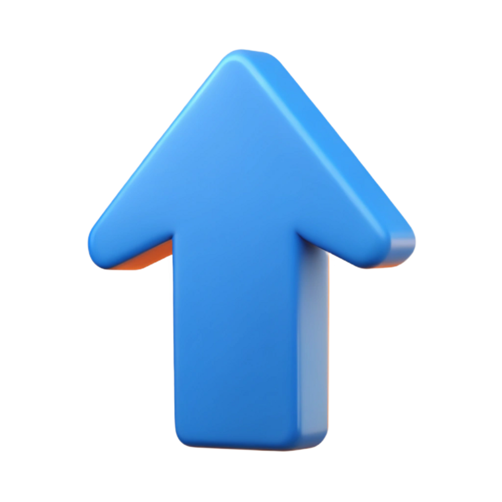 enchanting energetic futuristic Minimalist logo of an arrow pointing upwards. Clean lines, flat color with Scalable Design. ultra HD png