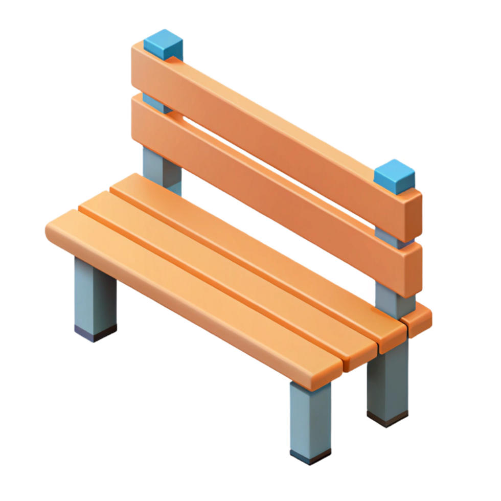 stunning creative Isometric park bench with crisp edges. Flat color, symmetrical design with Scalable Design. professional png