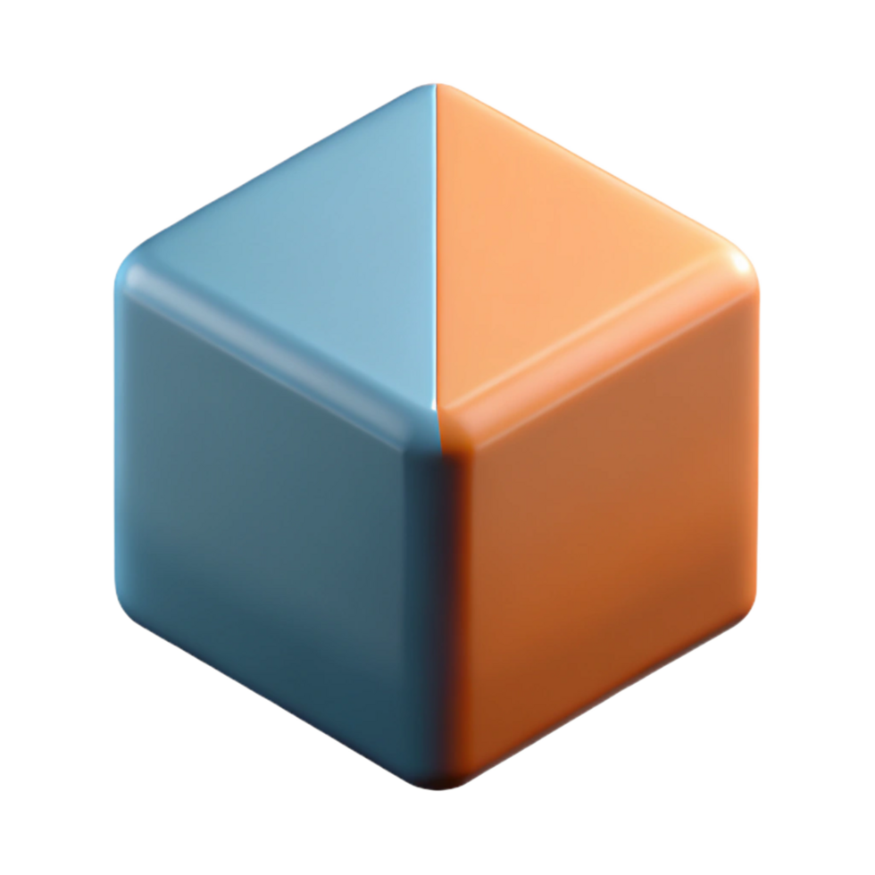 striking standout Geometric cube. Minimal, single-weight stroke, flat color with Scalable Design. png